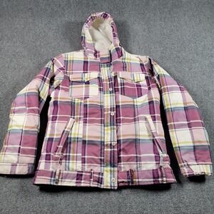 Powder Room Ski Jacket Girls XL Pink Plaid Hooded‎ 5000mm Snowboard Winter